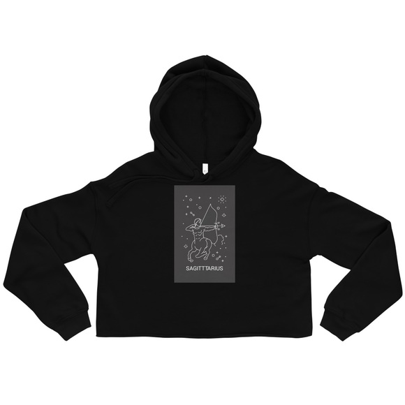 Sagittarius design Crop top hoodie for women - Picture 13 of 13